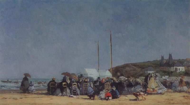 Eugene Boudin The Beach at Trouville France oil painting art